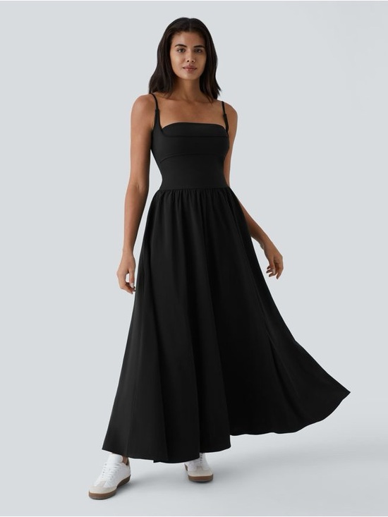 HALARA Dresses & Skirts - Halara Pocket Flowy Flare Maxi Quick Dry Casual Slip Dress
